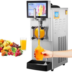 VEVOR 8L Commercial Slusheice Machine, Slush Machine with 17~23L/hr Slush Slushy Machine, 1200W Slush Maker Machine, 54kg Slush Ice Cream Machine, Stainless Steel Slushy Machine 635×290×860mm
