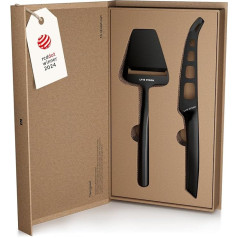 LARS NYSØM Stainless Steel Cheese Knife & Cheese Slicer Set I Cheese Knife and Cheese Slicer Set 2 Pieces (Carbon Black)