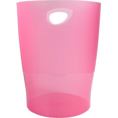 Exacompta Ecobin 45354D Waste Paper Bin 15 Litres with Handles Elegant and Robust Waste Paper Bin and Bin in Modern Design Raspberry Pack of 8