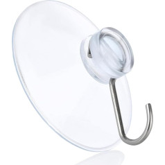 Nordstern Suction Cups with Hooks Pack of 10 - Transparent Suction Hooks for Windows, Bathroom and Kitchen - Ideal for Window Decoration, Fairy Lights and as a Towel Holder - 40 mm