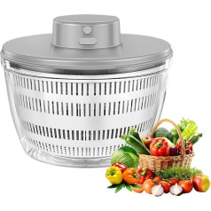 Alayphnic Electric Salad Spinner 4000ml Large Capacity Automatic Salad Spinner Fruit Vegetable Dehydrator with Lid Quick Drying USB Rechargeable Salad Blender