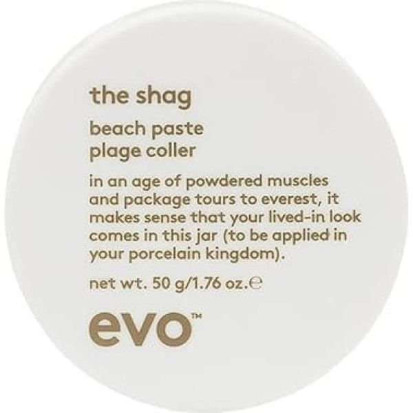 EVO The Shag, Beach & Messy Look Styling Paste with Mattifying Hair Styling Paste, Hair Pomade Textured Styles for All Hair Types with Strong Hold, 50 g