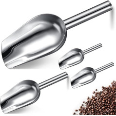 LDHHYH Eisschaufel, 680 ml, 4 Stück, Edelstahl, Metallschaufel für Bar, kleine Lebensmittel, Mehlschaufeln, Süßigkeitenschaufeln für Küche, Bar, Party, Hochzeit, Buffet, hochglanzpoliert und leicht zu