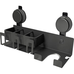 Ogetok Haartrocknerhalter an der Wand befestigter, universeller Saugnapftyp Selbstklebender Föhn-Organizer-Halter mit Steckhaken Zahnbürstenhalter Getränkehalter Werkzeugaufbewahrung für Badezimmer