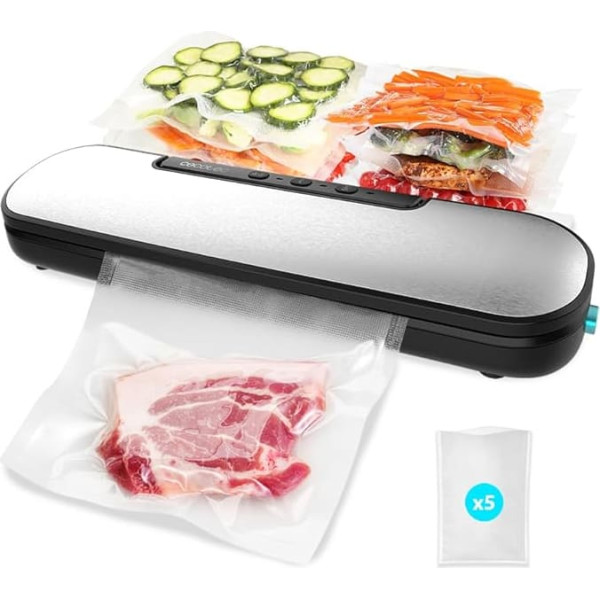 Cecotec SealVac Easy Magnetic Vacuum Sealer, 90 W, 10 Seconds, Vacuum Sealing, 0.6 Bar Pressure, 30 cm Seal, ABS Material, 8 Modes, Includes 5 Bags, Efficient, User-Friendly, Built-in Cutter