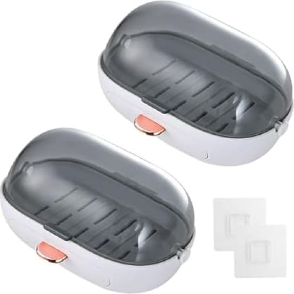 Pack of 2 Soap Dish No Drilling Required No Drilling No Drilling Soap Box Soap Dish Drip Tray Soap Dish Soap Holder Shower Soap Holder Soap Dish Shower for Bathrooms Kitchens