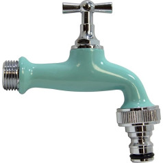 S&M Coloraps 590221 Aqua Blue Dimmable Garden Tap with Automatic Hose Outlet
