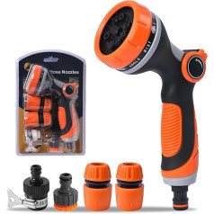 Garden Hose Spray Gun, 10 Adjustable Patterns Nozzles with Water Flow Control, Garden Hose Spray Gun, Ideal for Watering Plants and Lawns, Washing Cars and Pets