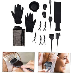 Vaguelly 1Satz Haarfärbe Set Teilig mit Haarbürste Ohrenschützern Handschuhen Schale Umhang und Farbauftrag Whisk Professionelles Zubehör für Friseur und DIY Haarfärbung Schwarz