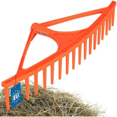 KOTARBAU® Leaf Rake Plastic without Handle 18 Prongs L: 64 cm Orange Rake Hay Rake Lawn Rake Wide Garden Lawn Rake Grass Rake Leaf Rake Plastic Leaf Rake Leaf Rake