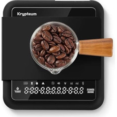 KRYPTEUM Rechargeable Mini Coffee Scales with Timer, 0.1g Precision Digital Coffee Scales for Pouring and Espresso, Portable Digital Kitchen Scales with Automatic Timing (Black)