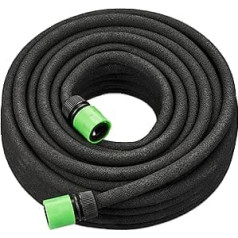 Relaxdays 25m Drip Hose Pearl Hose for Watering Raised Beds and Hedges Water Hose Garden Black