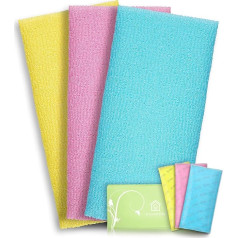 CASAVIDA Exfoliating Washcloth, Back Scrubber for Shower, Exfoliating Body Scrubber, Japanese Beauty, Washcloth, African Mesh Sponge, Bath, Korean Loofah Towel, Washcloth,