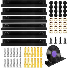 LANAFAY Vinyl Wall Mount, Black Metal Record Display, Floating Shelves for Vinyl Records, Shelf, Record Wall Mount, Shelf Wall Mount for