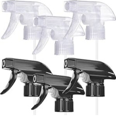 Spray Bottle Replacement Nozzle, Universal Spray Lid, Spray Head with 26cm Hose for Cleaning Solutions, Plants, Hair, Essential Oils, Pack of 6