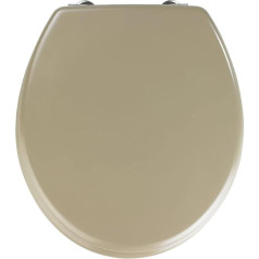 Wenko 20113100 Toilet seat Prima Sand Beige Matt suitable for cisterns, rustproof stainless steel mounting, MDF, 38 x 41.5 cm, Beige