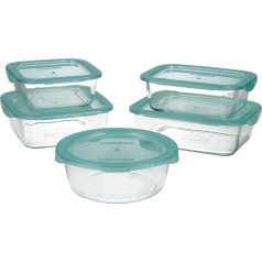 Luminarc Keep'n Lagon Set of 5 Jars with Lids 76cl 82cl 92cl 2 x 122cl Two Tone