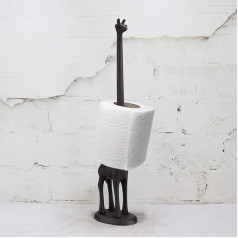 Home Zone® Cast Iron Giraffe Toilet Paper Roll Holder Free Standing Novelty Kitchen Roll Dispenser Stand Holder Home Decor