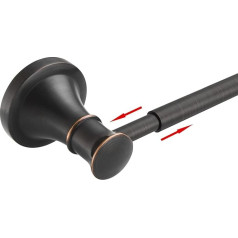 BESy Adjustable Bronze Towel Rack 16.5 to 28.7 Inch Bathroom Towel Rail Wall Mounted Towel Rail Clothes Rail Bathroom Hardware Accessories Hotel Style Stainless Steel