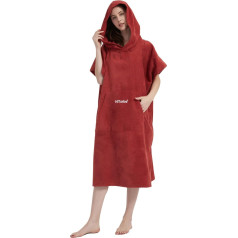 Hiturbo Short Sleeve Hooded Poncho Wrap Robe