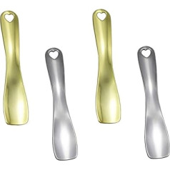 LALADEFIEE 4-teilige Gesichtscreme-augencreme-messlöffel Kosmetik-foundation-löffel Make-up-tool Aus Zinklegierung Leicht Zu Reinigen Tragbar Für Frauen Und Mädchen