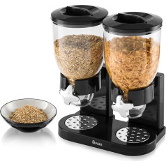 Swan Double Cereal Dispenser, Black, 3.5 Litre