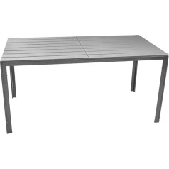 VERDELOOK Tenerife Rectangular Table in Wood Look, 156 x 78 x 74 cm, Grey