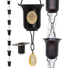 OUT ESSENTIALS Outdoor Rain Chains, Rain Chains for Gutters, Rain Chain Gutter Adapter, Gutter Chains, Gutter Chain, Gutter Chain, Rain Chain, Rain Chains for Gutters for Strong