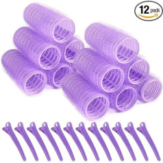 Hair Rollers Self Grip Hair Rollers Hair Rollers Hair Rollers for Long Hair Curly Hairstyle Colors May Vary Size S Pack of 12