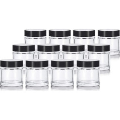 Clear 1 oz thick wall glass, straight sided jar by Juvitus