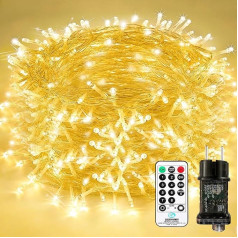 Bzavor 55 m 500 LED Fairy Lights with Plug Timer 8 Modes Memory Function IP65 Waterproof Valentine's Day Decorative Fairy Lights Outdoor LED Outdoor Fairy Lights Power Fairy Lights Indoor for