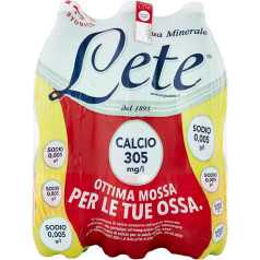 Lete Acqua Minerale Effervescente Naturale 1.5L (Confezione da 6)