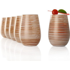 Stölzle Lausitz Set of 6 Twist Tumblers 465 ml Set of 6 Universal Water Juice Cocktail Wine Lantern Vase Dishwasher Safe