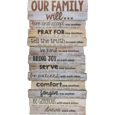 Lighthouse Christian Products Our Family Will Medium Wall Decor, 8 1/2 x 16 1/2