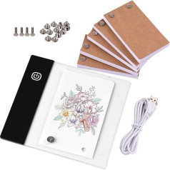 Fesjoy Flip Book Kit with Mini Light Pad LED Lightbox Design Tablet with Hole 300 Sheets Flipbook Binder Screws Drawing Paper Drawing Drawing Sketch Making Cartoon Kit