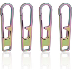 VIPERADE VAT1 High Performance Titanium Zip Puller, Universal Zipper Replacement Metal for Jackets, Coats, Suitcases, Luggage, Backpacks, Handbags and EDC Bags (Colourful, 4 Pieces)