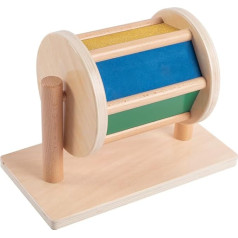 Montessori Full Size Spinning Drum Toys for Infant 6-12 Months 1 Year Old Babies Toddlers (Multiple Materials)