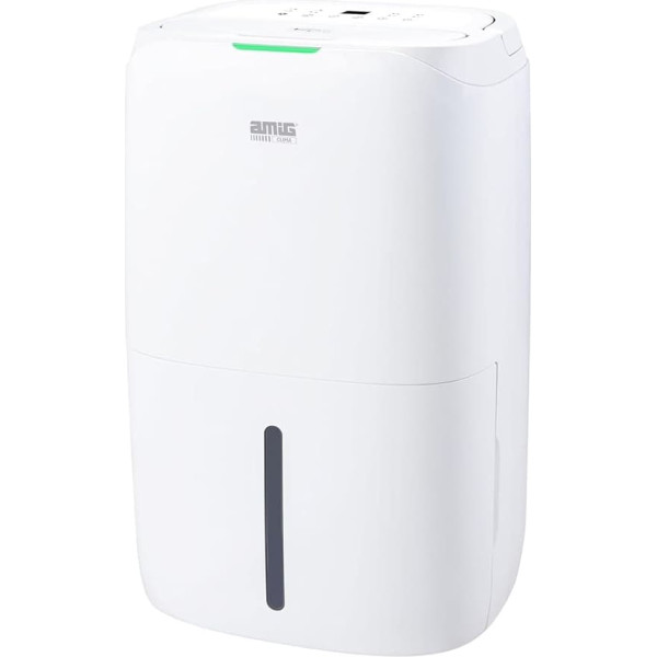 Amig Mist Dehumidifier, Capacity 25 L/Day, Moisture Control and Timer, Removable Water Tank 5.5 L, 36 x 28 x 56 cm, 370 W, Cover 170 m³/h, Quiet 46 dB, Tumble Drying