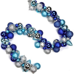 66 inches/168 cm Christmas Garland, Christmas Bauble Garland for Christmas Decoration, Front Stairs, Fireplace, Front Door Display, Indoor Outdoor Decoration