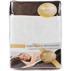 Cashmere-Feeling Gözze reversible bedding, Microfibre, Schoko/Wollweiß, 135 x 200 cm