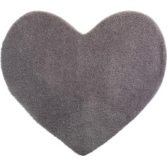 Brandsseller Heart Bath Mat 70 x 80 cm Bath Mat Bathroom Rug Shower Mat Grey