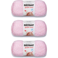 Bernat Softee Baby Pink Marl Yarn - 3 Packs of 141g - Acrylic - 3 DK (Light) - 362m - Knitting/Crochet