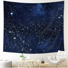 Imirell Night Sky Stars Tapestry Wall Hanging Dark Blue Cosmic Starry 78W x 59H Inch Fantasy Galaxy Universe Texture Artwork for Bedroom Living Room Dorm Decor Fabric