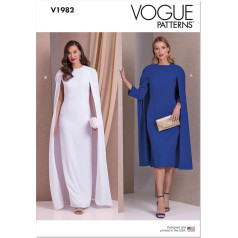 VOGUE PATTERNS V1982B5 Women's Dresses B5 (36-38-40-42-44)