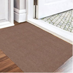 Indoor Doormat, 80 x 120 cm, Washable Dirt Trapper Mat, Super Thin Entrance Door Mat, Durable Door Mat, Dirt Trapper Mat, Absorbent Kitchen Runner, Non-Slip Dirt Trapper Door Mat (Brown 01, 80 x 120