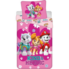 Jerry Fabrics F Bed Linen - 2-Piece - Children's - Duvet Cover - Reversible - 140 x 200 cm - Pillowcase - 70 x 90 cm - 100% Cotton - Pink - Paw Patrol - Girls 7000384
