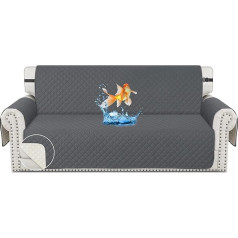 CHELZEN Waterproof Sofa Cover, 3-Seater Reversible Sofa Covers, Furniture Protector for Living Room Kid Dog Pet (3 Seater, Dark Grey)