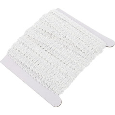 PartyKindom 1 Rolle Wellige Spitze Randband Strukturiertes Band Verzierungen Vorhänge Gardinenleiste Selber Machen Geflochten Stoffband Gimpengeflecht Trimmen Flechten Kanten Polyester Weiß