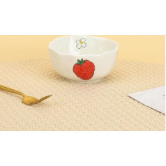 Koythin Ceramic Cereal Bowl, Cute Fruit Pattern Kitchen Bowls for Cereal, Salad, Pasta, Soup, Dessert, Serving, Home Decoration (Strawberry)