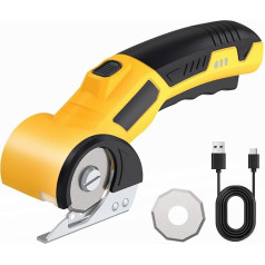 FIVAVA Cardboard Cutter Electric Scissors 4 V Wireless Rotary Cutter Rechargeable Universal Cutter for Precise Cutting of Cardboard, Fabric, Carpet, Leather, Felt with Lighting Unit